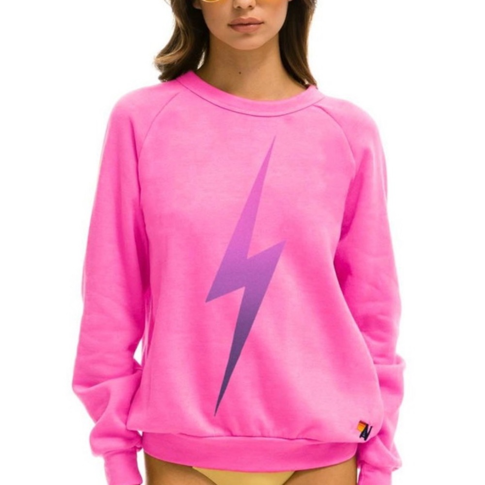 Aviator Nation neon pink bolt sweatshirt